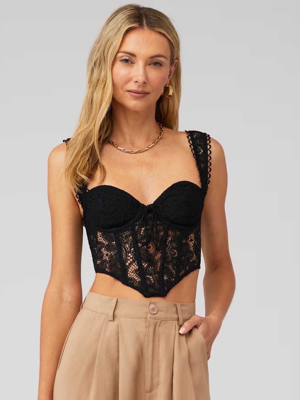 Sammie Crop Top Lace Corset Bustier